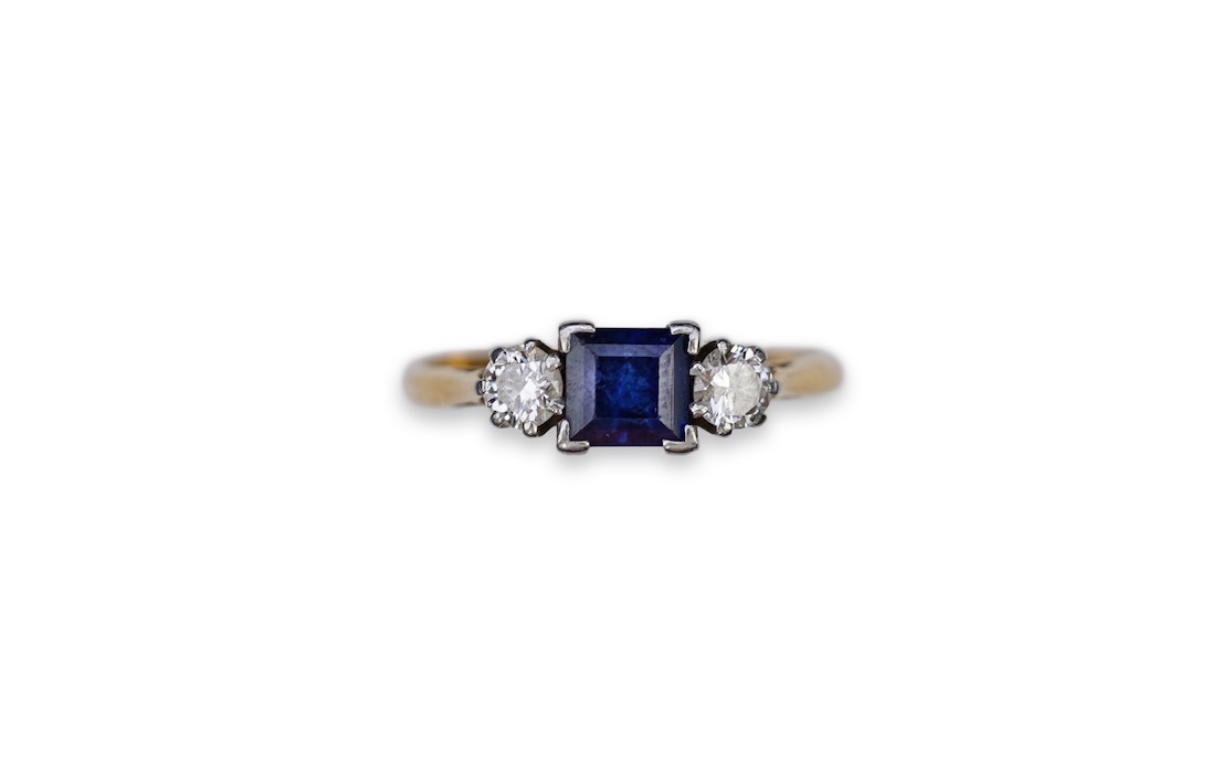 A sapphire and diamond ring